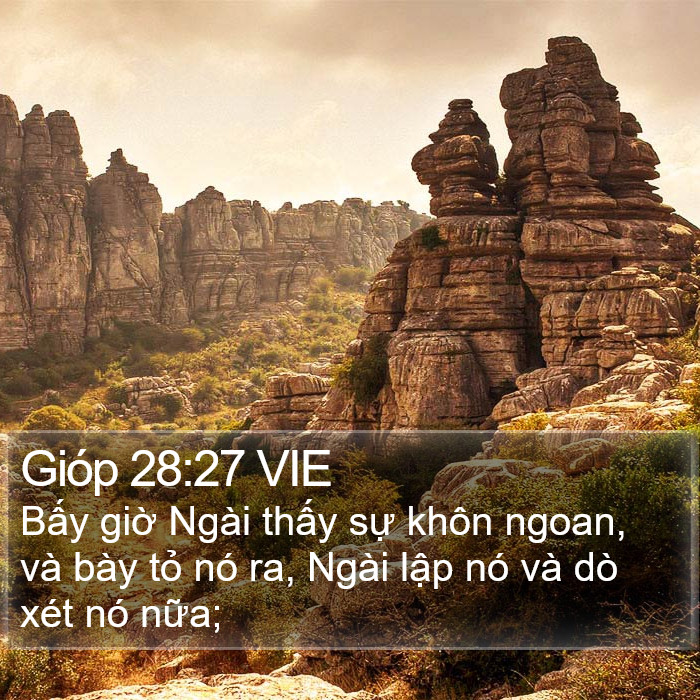 Gióp 28:27 VIE Bible Study