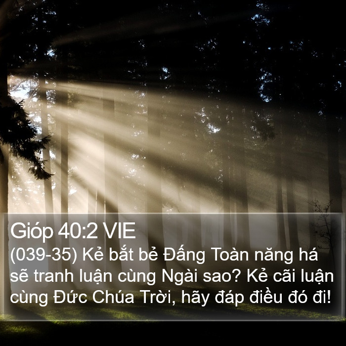Gióp 40:2 VIE Bible Study