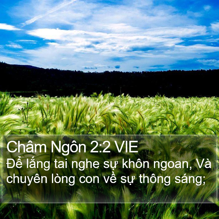 Châm Ngôn 2:2 VIE Bible Study