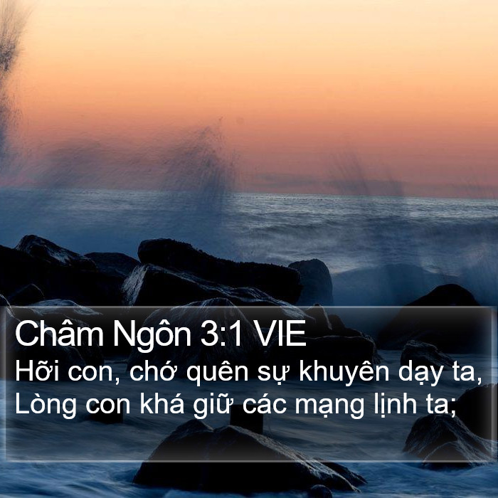 Châm Ngôn 3:1 VIE Bible Study