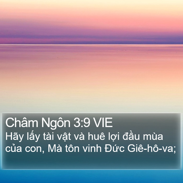 Châm Ngôn 3:9 VIE Bible Study