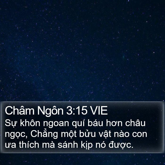 Châm Ngôn 3:15 VIE Bible Study