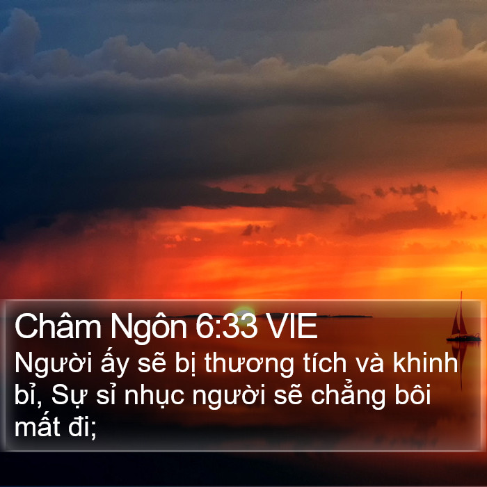 Châm Ngôn 6:33 VIE Bible Study