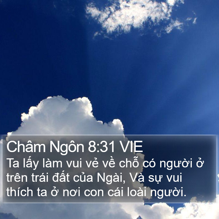 Châm Ngôn 8:31 VIE Bible Study