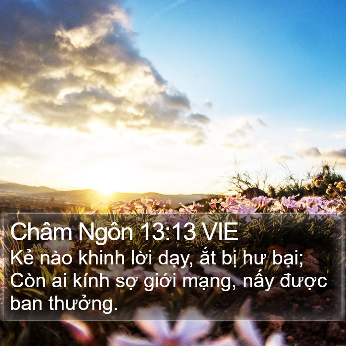 Châm Ngôn 13:13 VIE Bible Study
