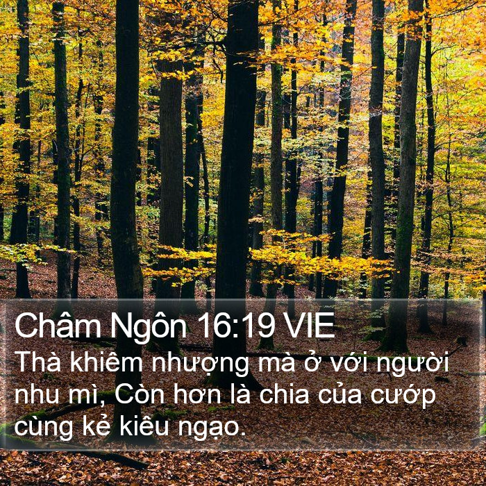 Châm Ngôn 16:19 VIE Bible Study