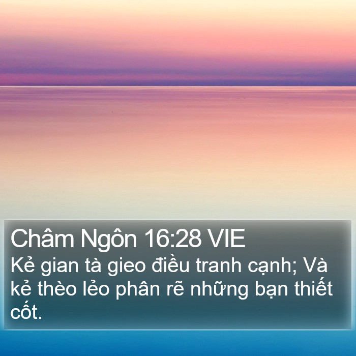Châm Ngôn 16:28 VIE Bible Study