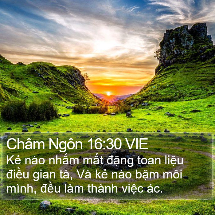 Châm Ngôn 16:30 VIE Bible Study