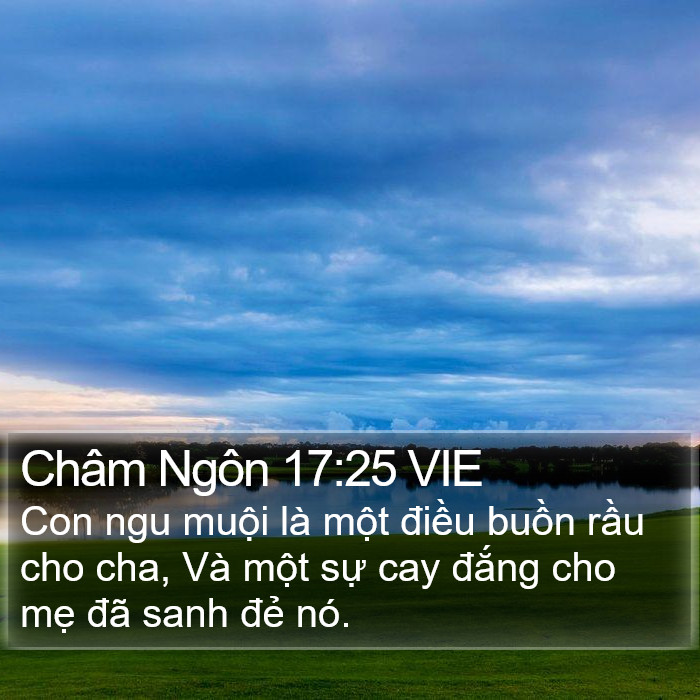 Châm Ngôn 17:25 VIE Bible Study