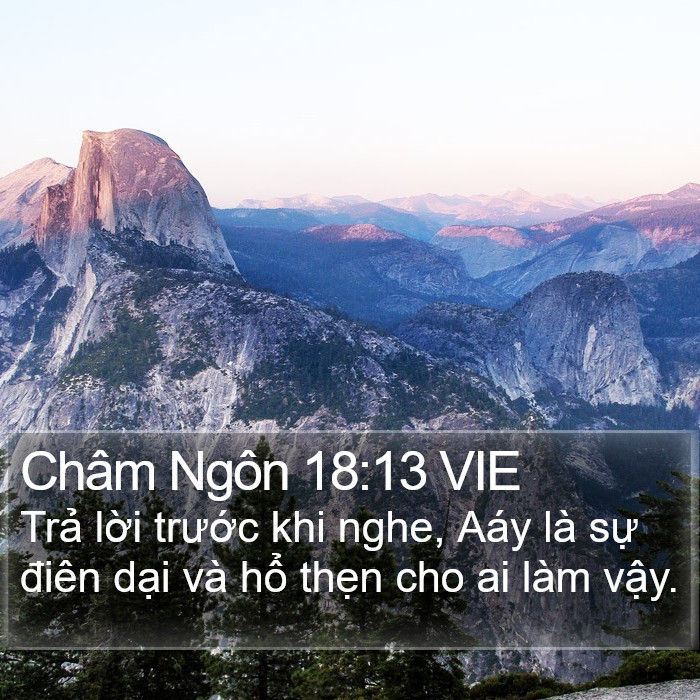 Châm Ngôn 18:13 VIE Bible Study