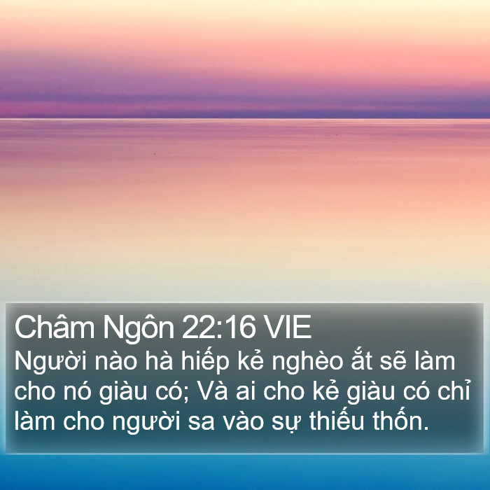 Châm Ngôn 22:16 VIE Bible Study