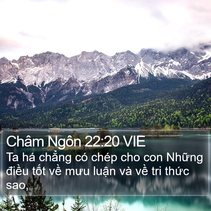 Châm Ngôn 22:20 VIE Bible Study