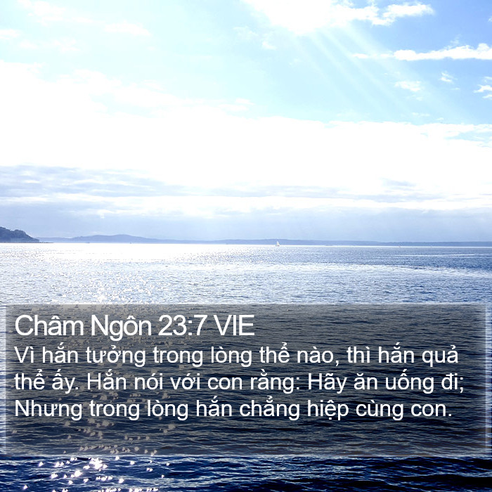 Châm Ngôn 23:7 VIE Bible Study