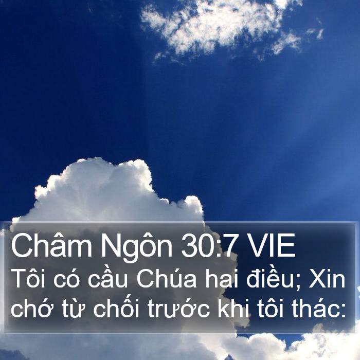 Châm Ngôn 30:7 VIE Bible Study