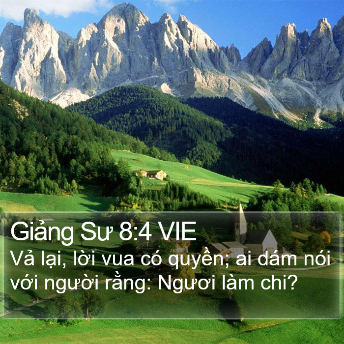 Giảng Sư 8:4 VIE Bible Study