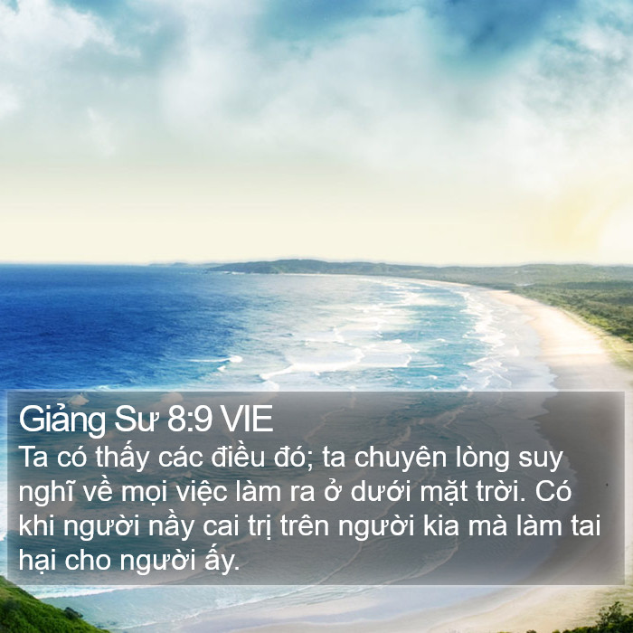 Giảng Sư 8:9 VIE Bible Study