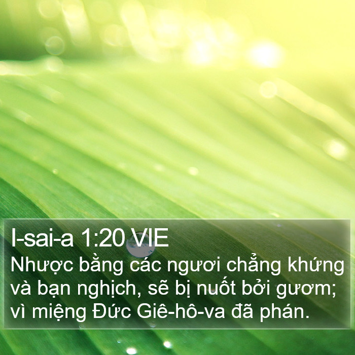 I-sai-a 1:20 VIE Bible Study