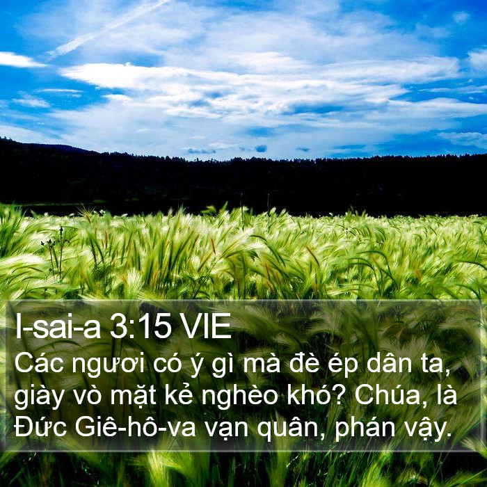 I-sai-a 3:15 VIE Bible Study