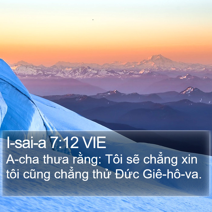 I-sai-a 7:12 VIE Bible Study