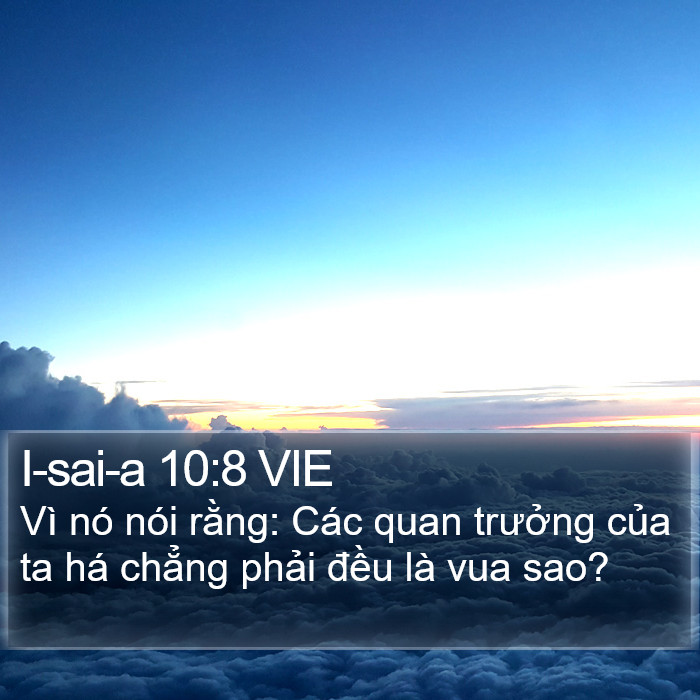 I-sai-a 10:8 VIE Bible Study