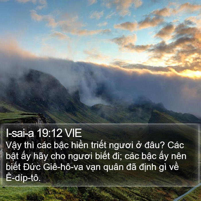 I-sai-a 19:12 VIE Bible Study