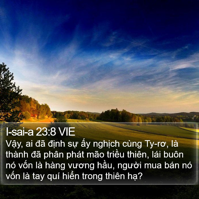 I-sai-a 23:8 VIE Bible Study