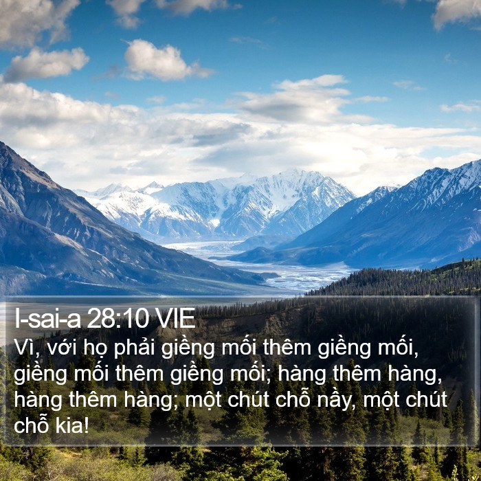 I-sai-a 28:10 VIE Bible Study