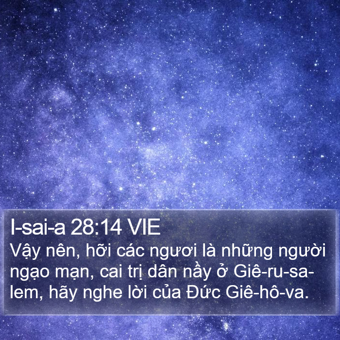 I-sai-a 28:14 VIE Bible Study