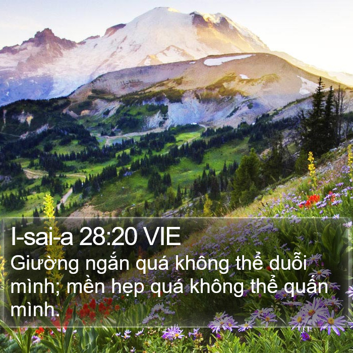 I-sai-a 28:20 VIE Bible Study