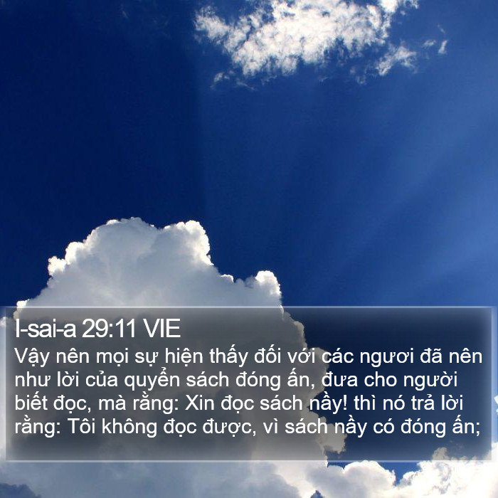 I-sai-a 29:11 VIE Bible Study