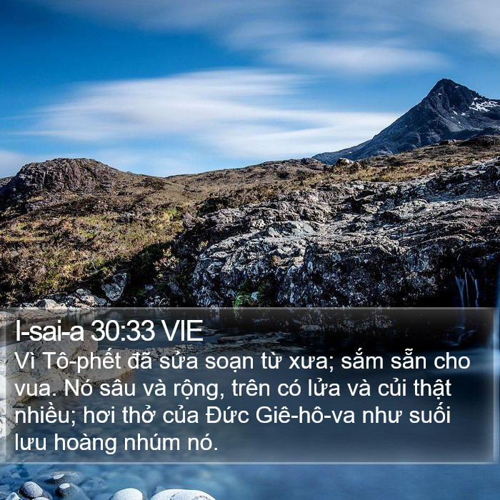 I-sai-a 30:33 VIE Bible Study