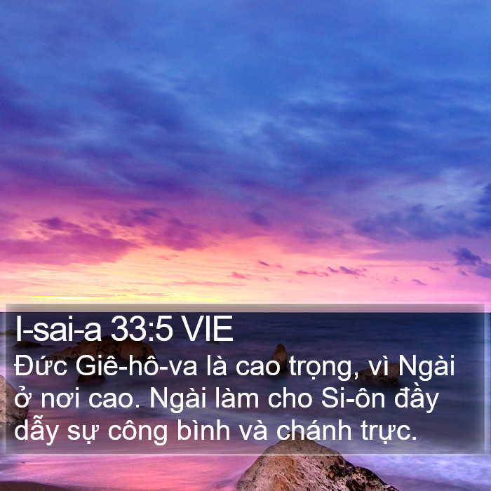 I-sai-a 33:5 VIE Bible Study