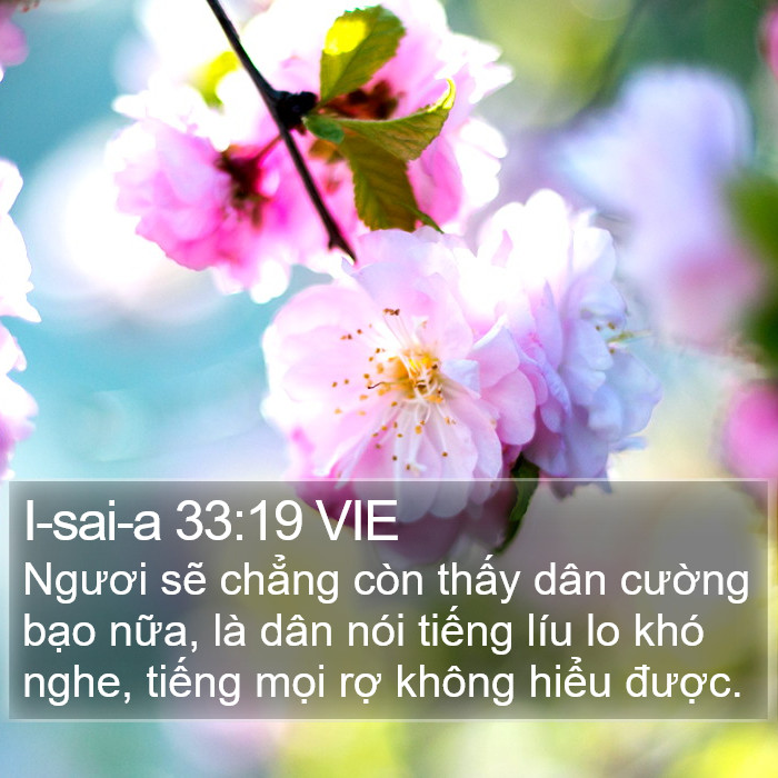 I-sai-a 33:19 VIE Bible Study