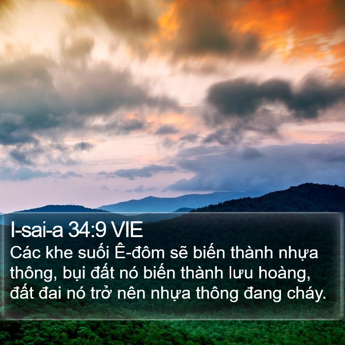 I-sai-a 34:9 VIE Bible Study