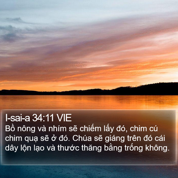 I-sai-a 34:11 VIE Bible Study