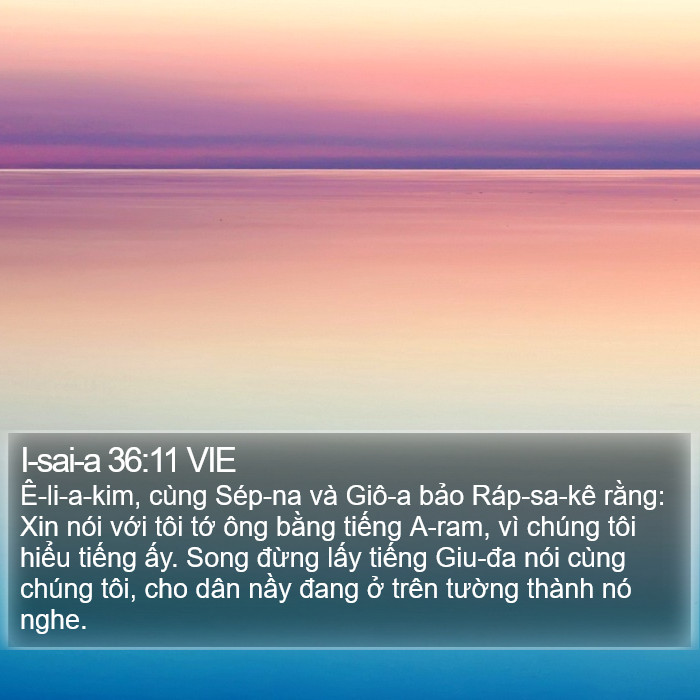 I-sai-a 36:11 VIE Bible Study