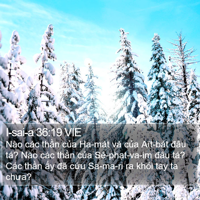 I-sai-a 36:19 VIE Bible Study