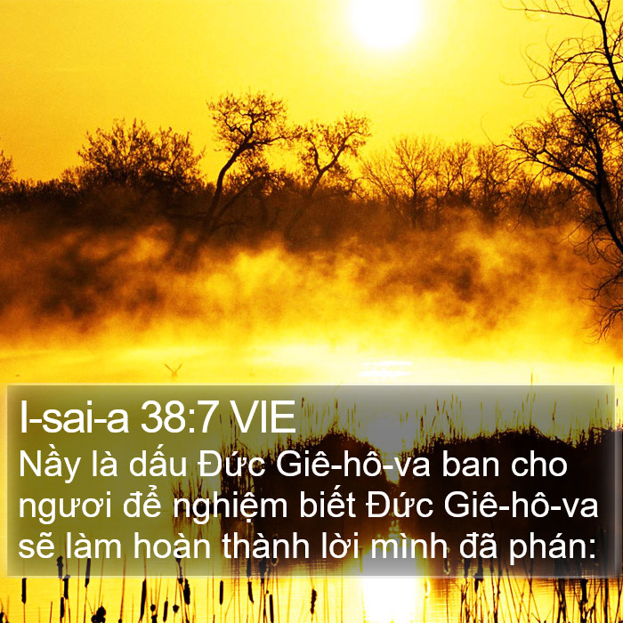 I-sai-a 38:7 VIE Bible Study