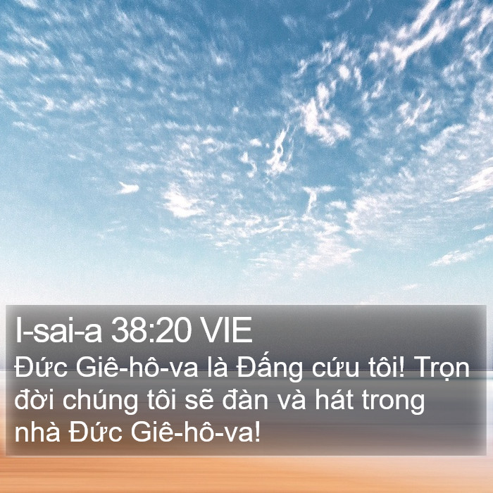 I-sai-a 38:20 VIE Bible Study