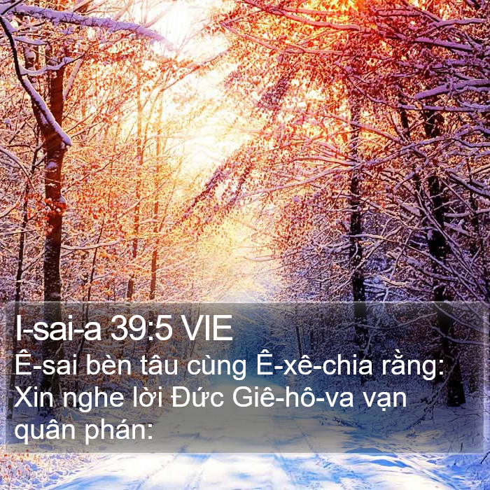 I-sai-a 39:5 VIE Bible Study