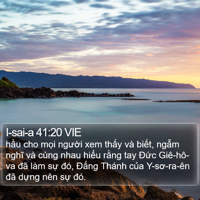 I-sai-a 41:20 VIE Bible Study