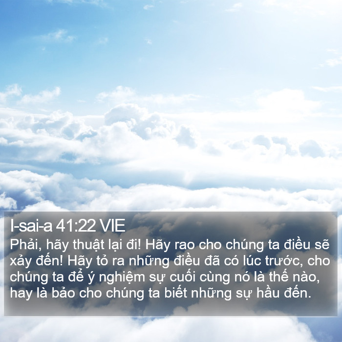 I-sai-a 41:22 VIE Bible Study