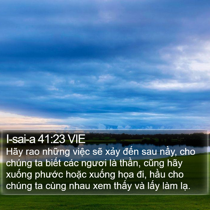 I-sai-a 41:23 VIE Bible Study