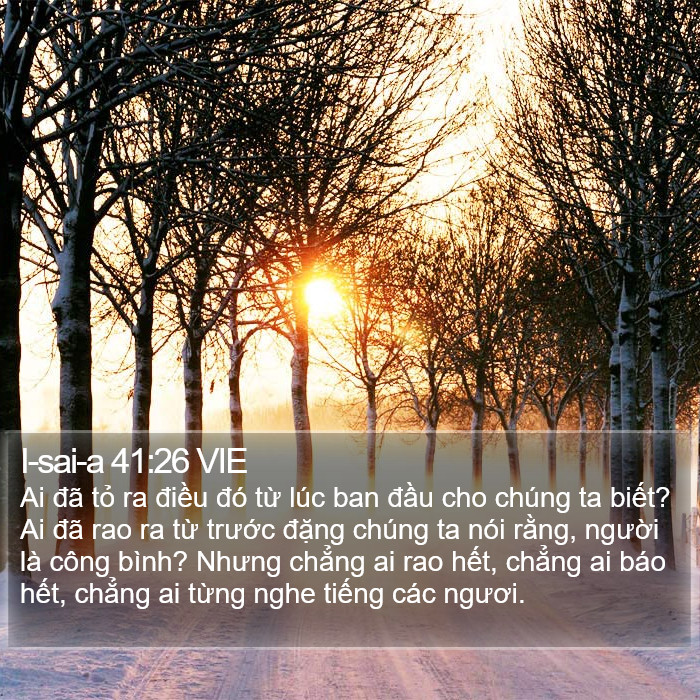 I-sai-a 41:26 VIE Bible Study