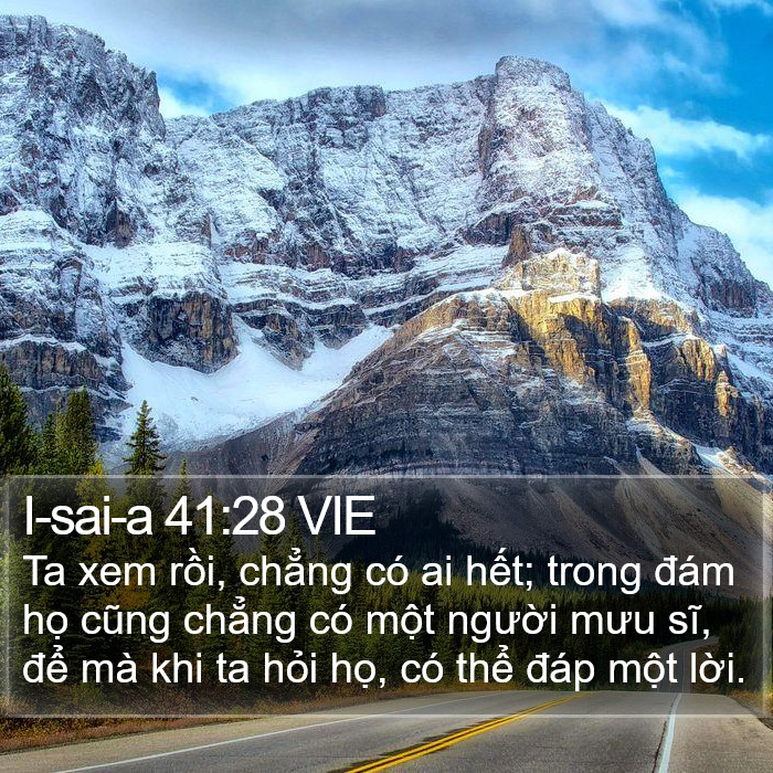 I-sai-a 41:28 VIE Bible Study