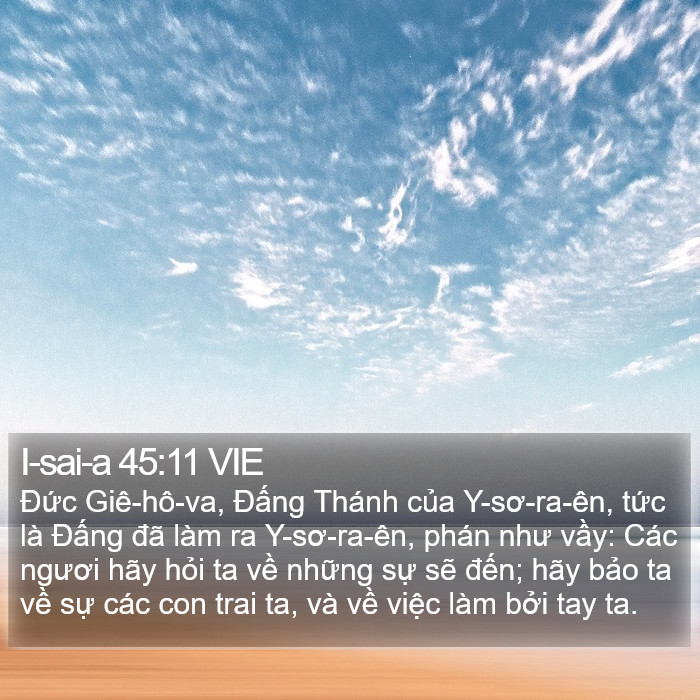 I-sai-a 45:11 VIE Bible Study