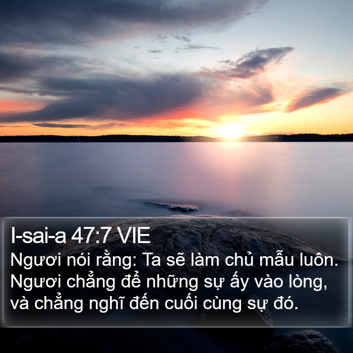 I-sai-a 47:7 VIE Bible Study