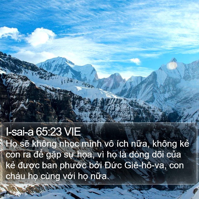 I-sai-a 65:23 VIE Bible Study