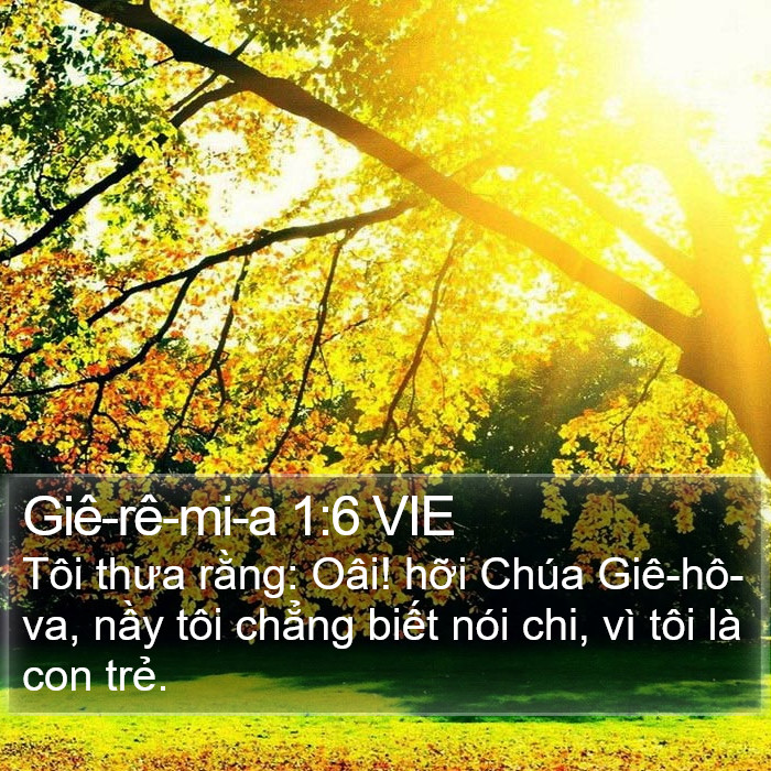 Giê-rê-mi-a 1:6 VIE Bible Study