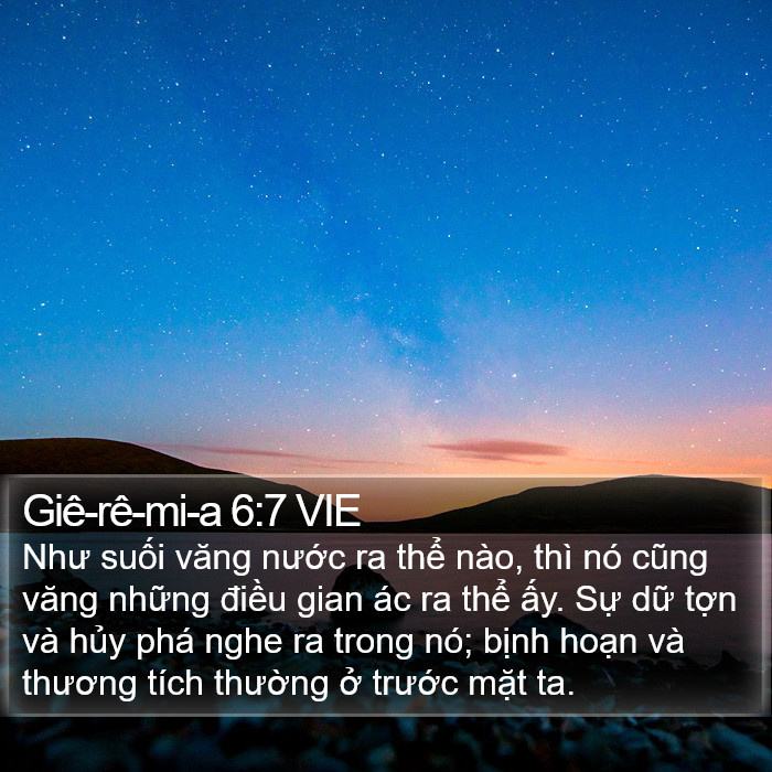 Giê-rê-mi-a 6:7 VIE Bible Study